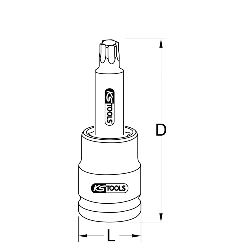 KS Tools - 4500445 - 3/4 Inch Impact Bit Socket For TX Screws
