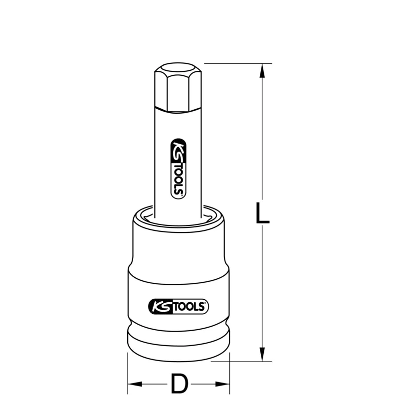 KS Tools - 4500493 - 1 Inch Impact Bit Socket, Hex, 22mm