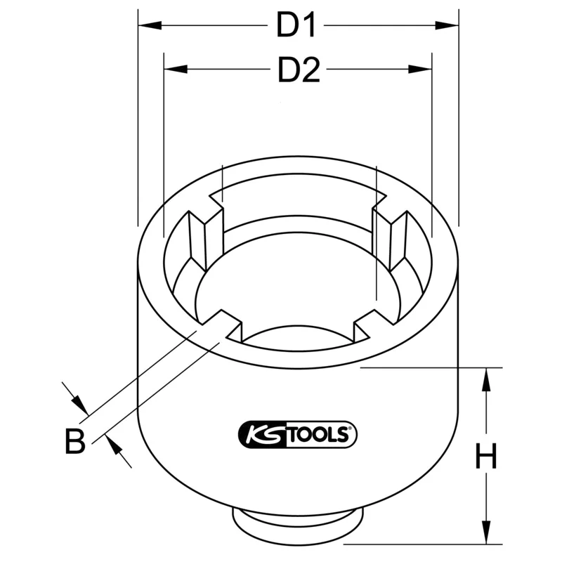 KS Tools - 4505024 - 1/2 Inch Groove Nut KM4, Internal Studs