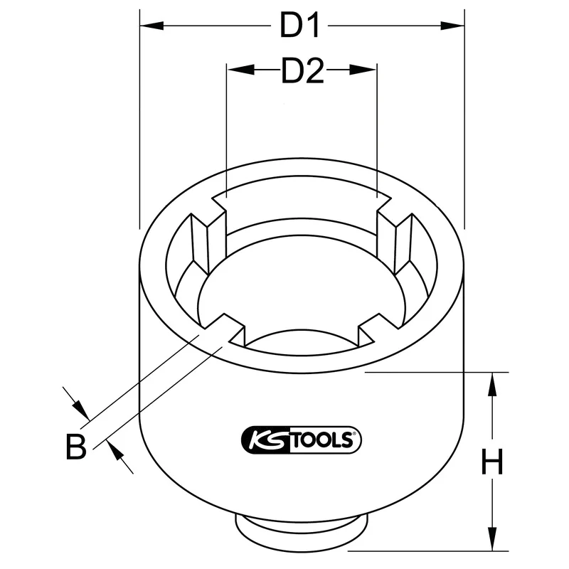 KS Tools - 4505030 - 3/4 Inch Groove Nut KM10, Internal Studs