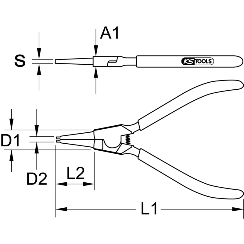 KS Tools - 5001028 - CLASSIC Circlip Pliers For External Circlips