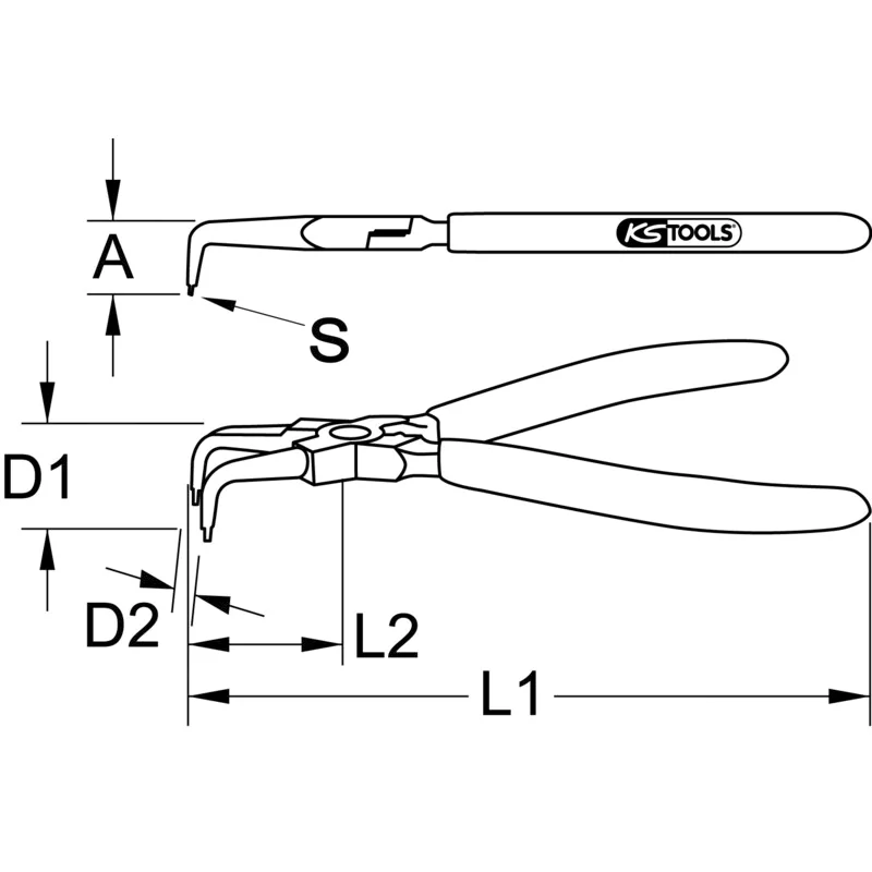 KS Tools - 5001031 - CLASSIC Circlip Pliers For Internal Circlips