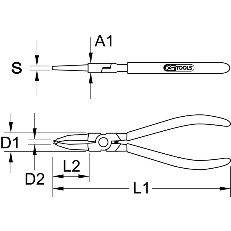 KS Tools - 5001034 - CLASSIC Circlip Pliers For Internal Circlips