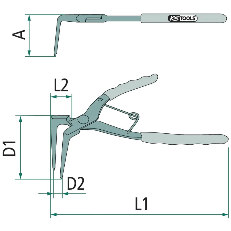 KS Tools - 5001037 - CLASSIC Long Circlip Pliers For External Circlips