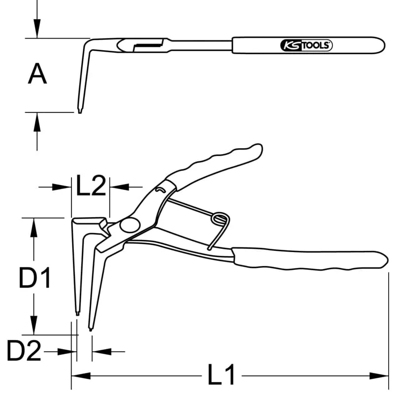 KS Tools - 5001037 - CLASSIC Long Circlip Pliers For External Circlips