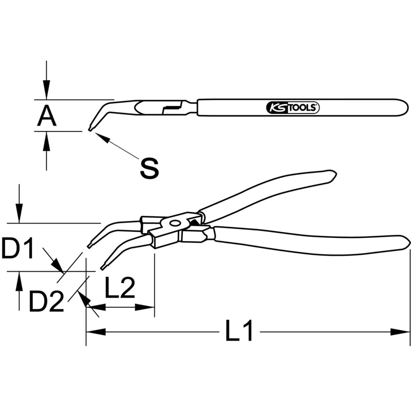 KS Tools - 5001038 - CLASSIC Wheel Bearing Circlip Pliers