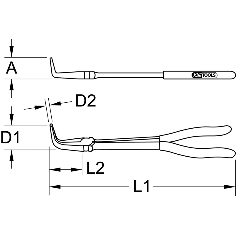 KS Tools - 5007053 - CLASSIC Needle Nose Pliers Angled 90°