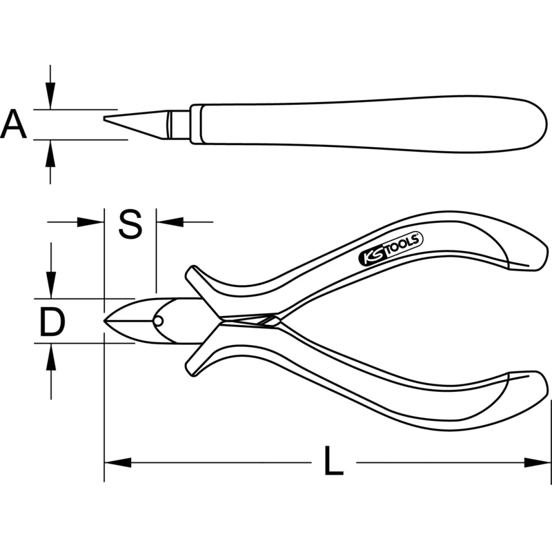 KS Tools - 5007081 - ESD Mini Side Cutters, 120mm
