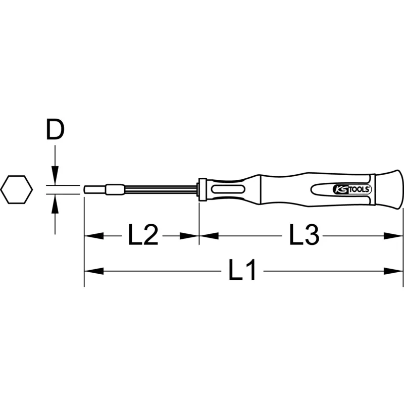 KS Tools - 5007138 - Precision Screwdriver, Hex Socket, 9/64 Inch
