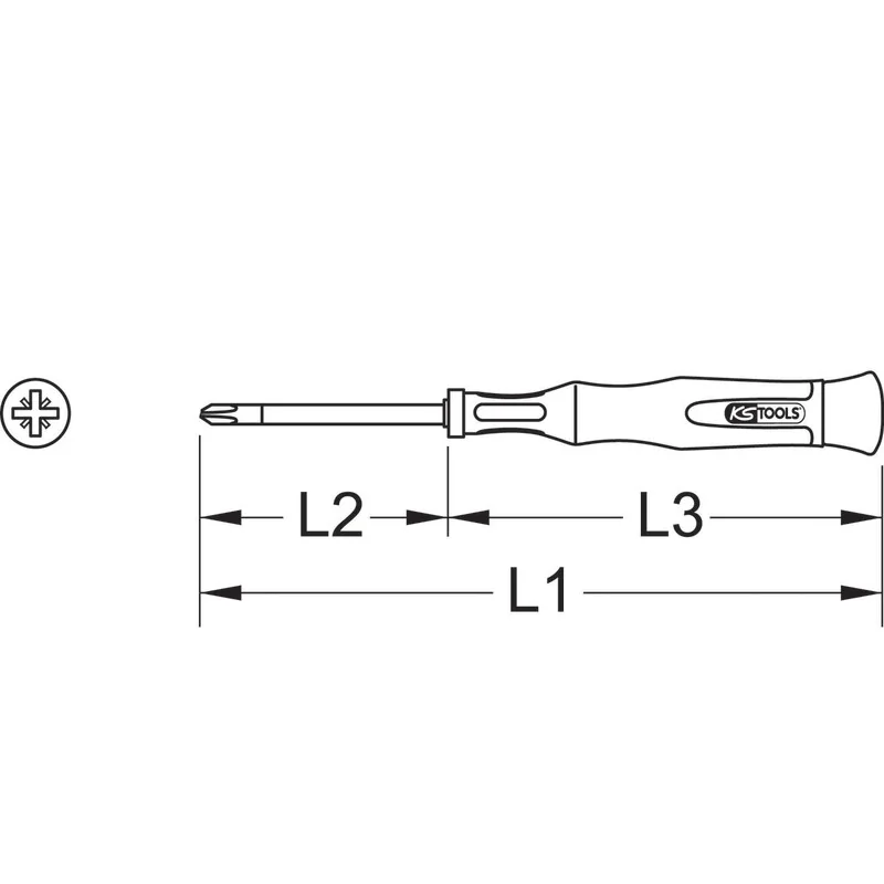 KS Tools - 5007156 - Precision Screwdriver, PZ 0 x 3