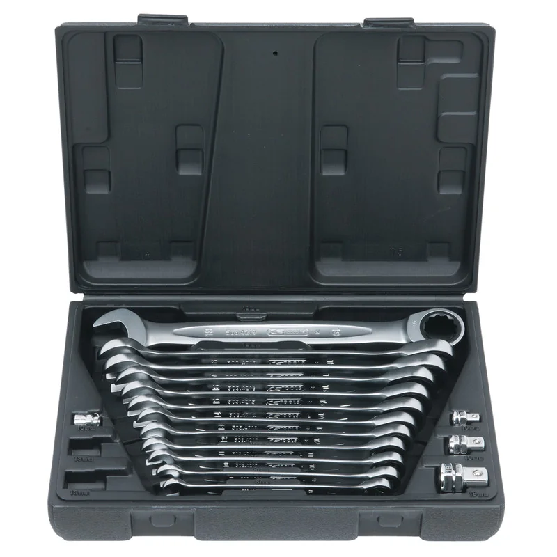 KS Tools - 5034266 - GEAR+ Comb Ratchet Spanner Set+Adaptors