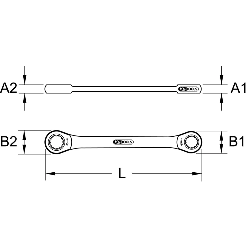 KS Tools - 5034502 - Gear+ Dbl Ring Ratchet Spanner, 8x9mm