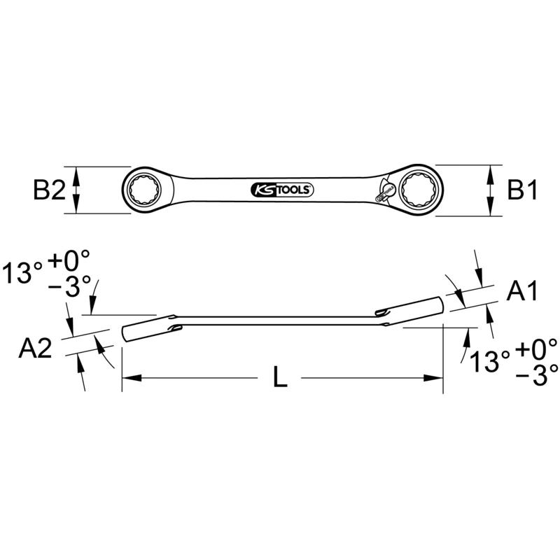 KS Tools - 5034571 - Gear+ Rev Dbl Ring Spanner, 8x9mm