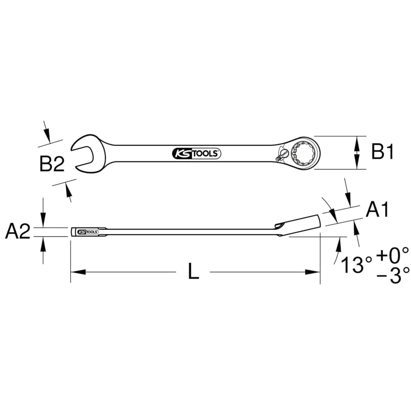 KS Tools - 5034606 - GEARplus® Combination Ratchet Spanner, Reversible, 6 mm