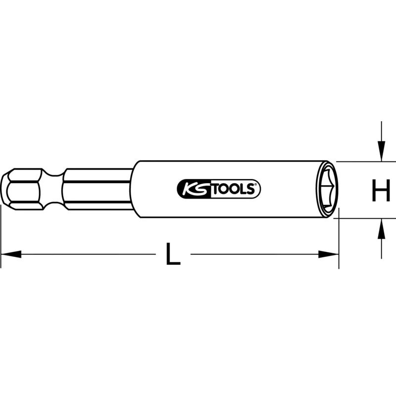 KS Tools - 5141102 - 1/4 Inch Magnetic Bit Holder, 50 Mm