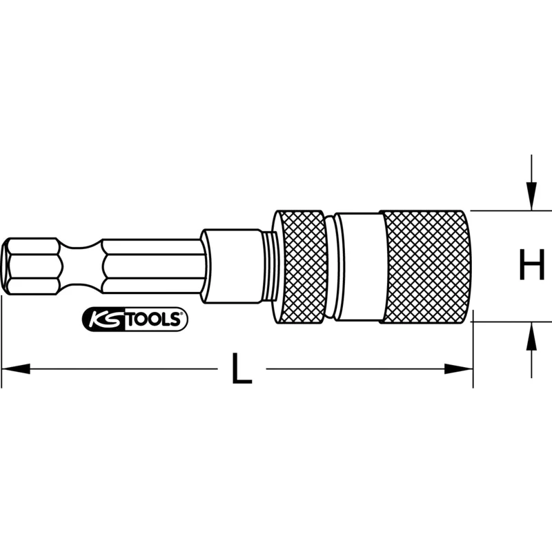 KS Tools - 5141109 - Bit Holder+Depth Adjustment, 1/4 inch, 50mm