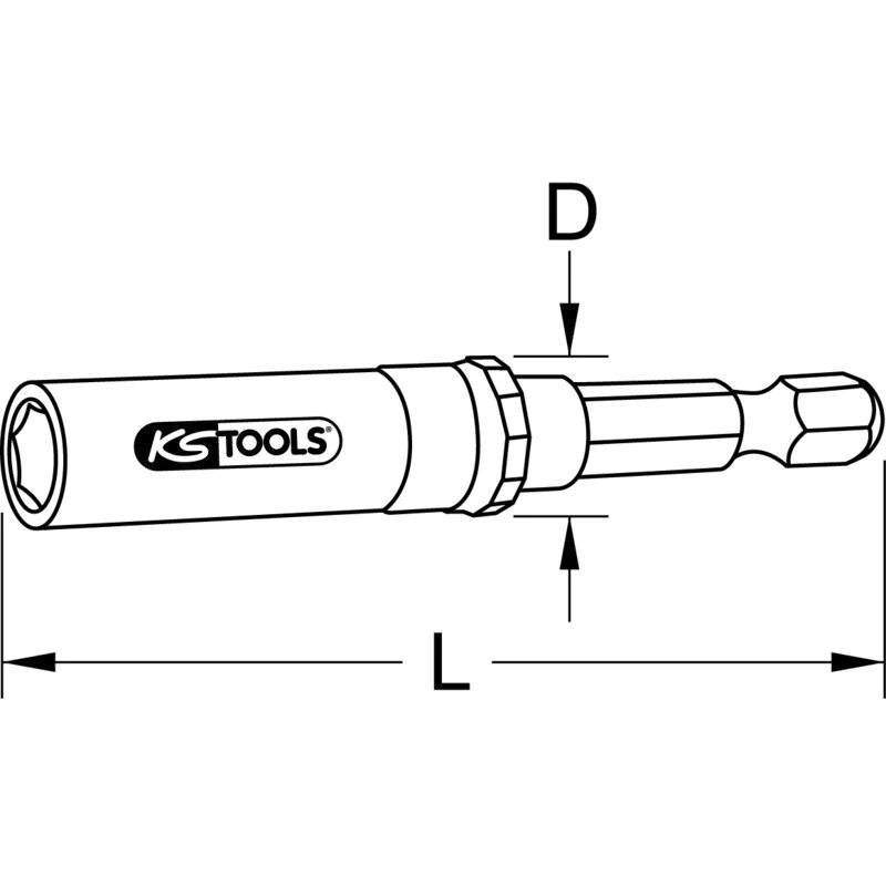KS Tools - 5141113 - Auto Slimlock Bit Holder, 1/4 inch, 65mm