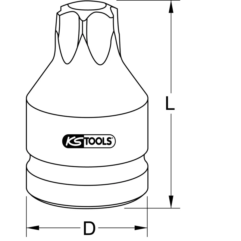 KS Tools - 5150016 - 3/4 Inch Impact Bit Socket, TX, Short, T70