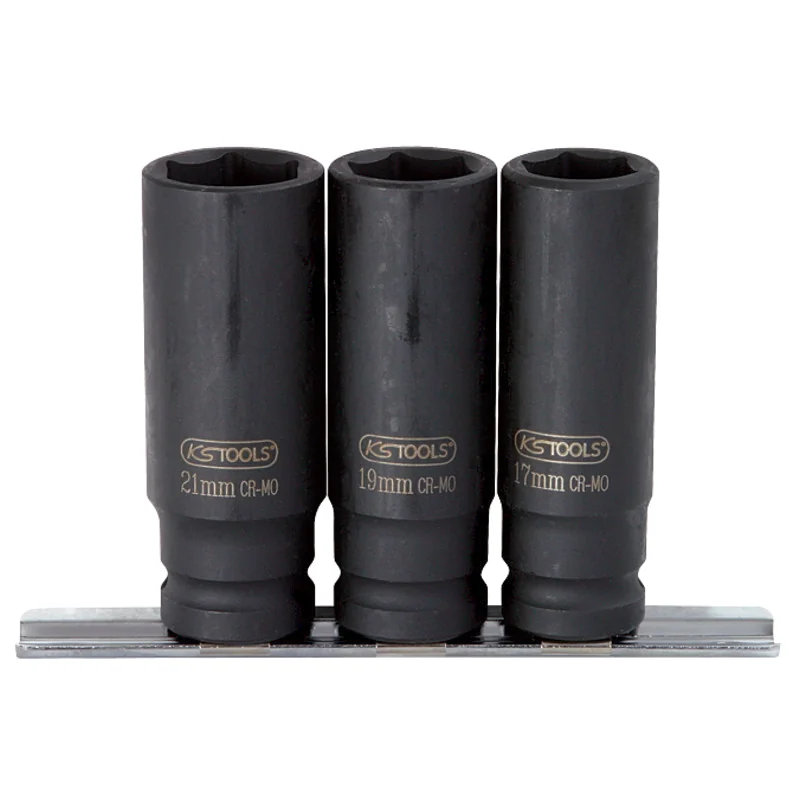 KS Tools - 5150103 - 1/2 inch Hexagon Impact Socket Set, Long, 3 Pcs., 17-21mm