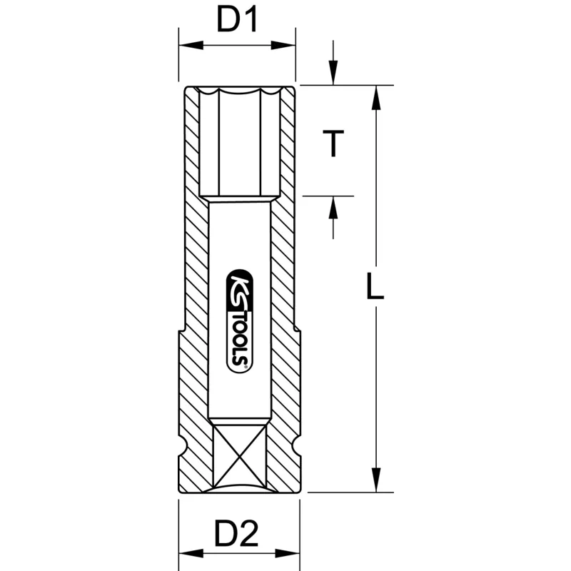KS Tools - 5150991 - SLIMPOWER Impact Socket, 15mm