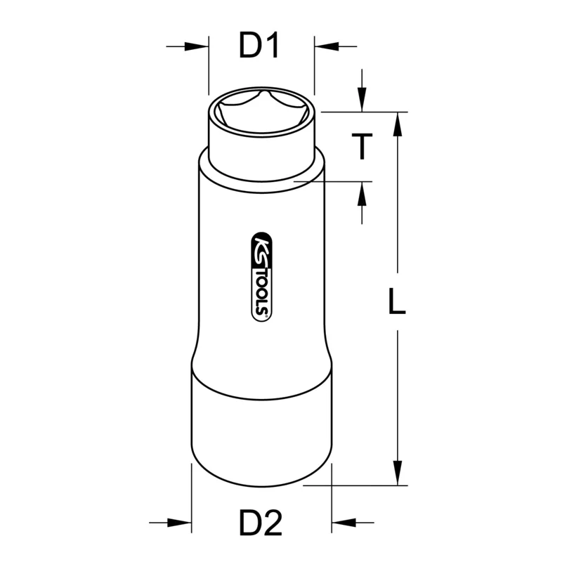 KS Tools - 5151101 - Socket For Pentagon Screws On Brake Callipers, 14mm