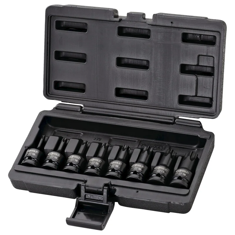 KS Tools - 5151107 - 1/2 Inch Impact Bit Socket TX Set, 8pcs, T30-T80