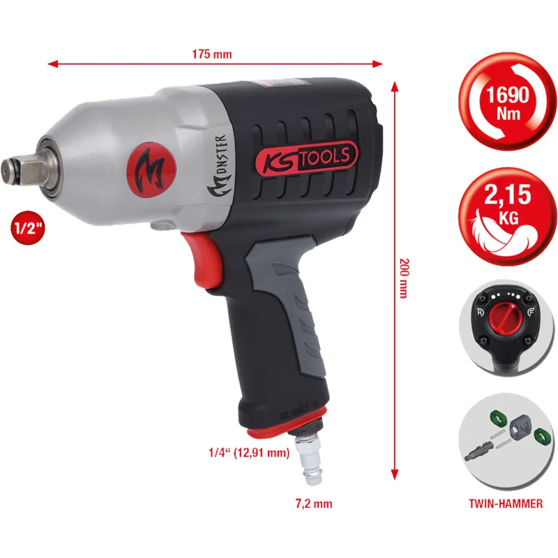KS Tools - 5151210 - High-Performance Pneumatic Impact Wrench