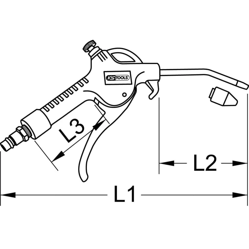 KS Tools - 5151901 - Air Operated Blow Pistol, Flow Control