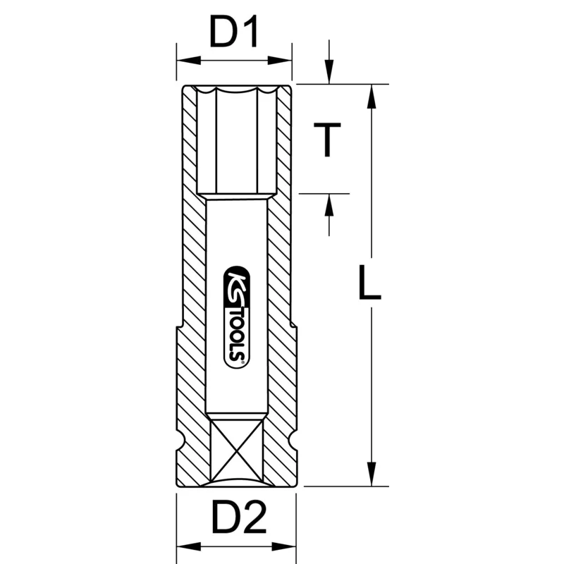 KS Tools - 5152017 - 1/2 Inch Aluminium Rim Impact Socket, Long, 17mm