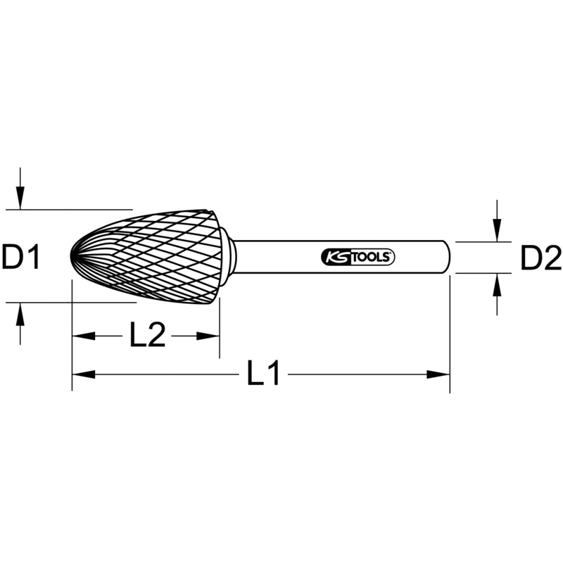 KS Tools - 5153295 - Milling Burr, Round Cone Design, Short