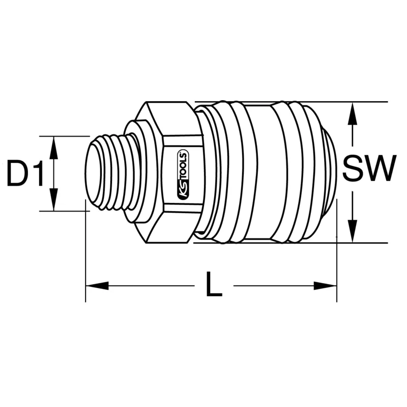 KS Tools - 5153480 - Connector with Male Thread, 1/4 inch