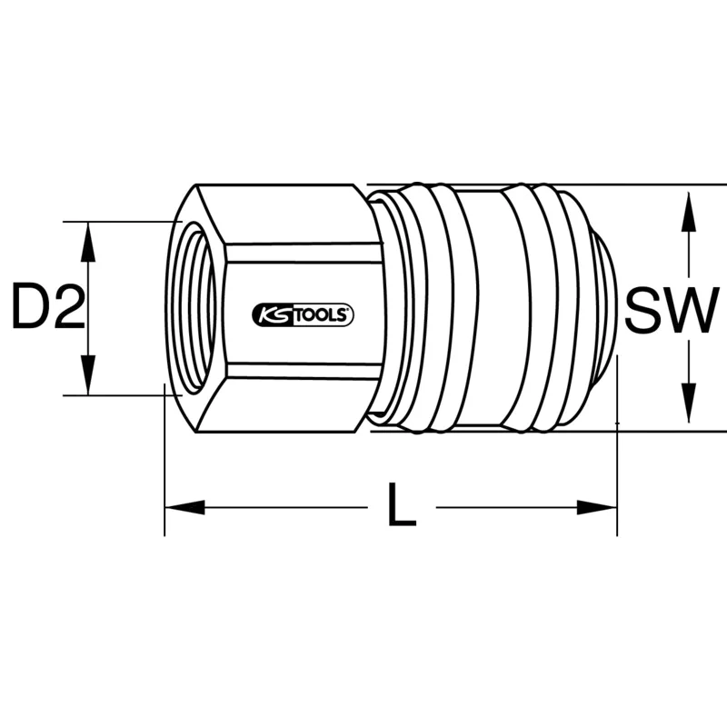 KS Tools - 5153483 - Connector with Female Thread, 1/4 inch