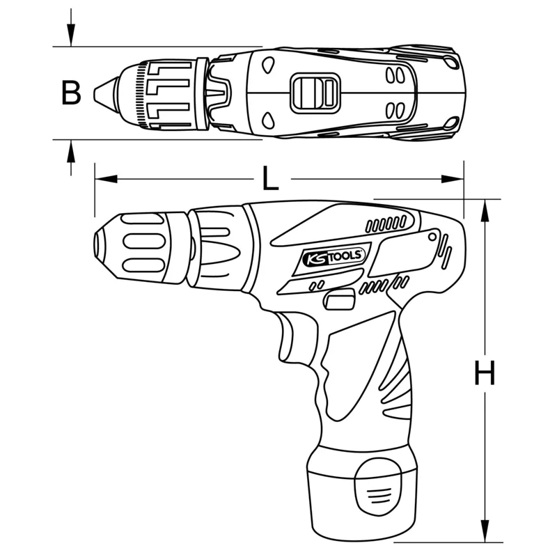 KS Tools - 5153534 - Cordless Drill, 1/4 Inch, Without Batteries
