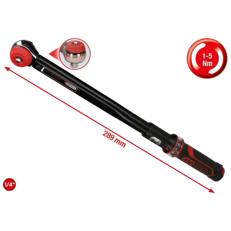 KS Tools - 5161402 - 1/4 Inch ERGOTORQUE®precision Ratchet Torque Wrench