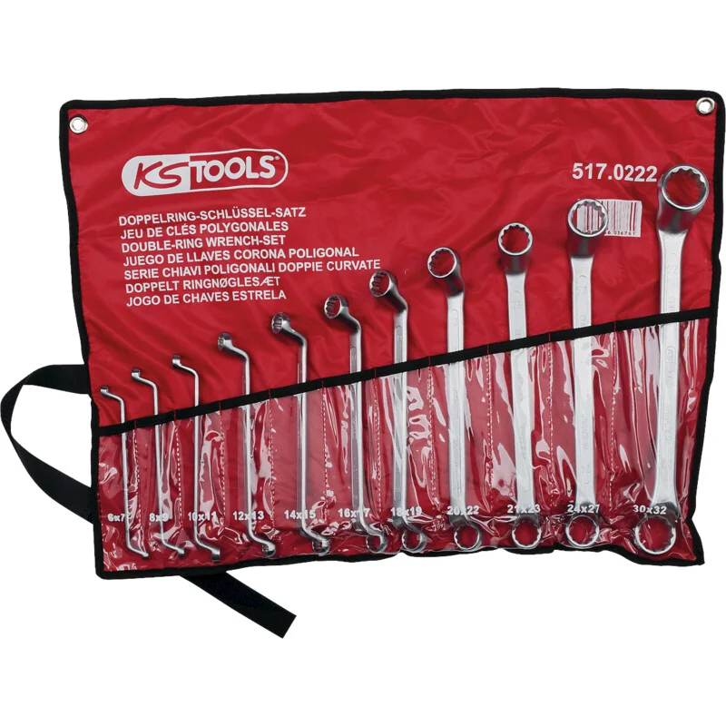 KS Tools - 5170222 - Double Ring Spanner Set, 11 Pcs.