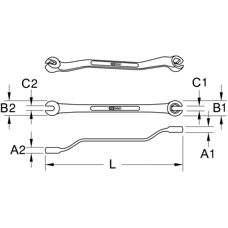 KS Tools - 5170270 - CHROME+ Brake Pipe Spanner, 10x11mm