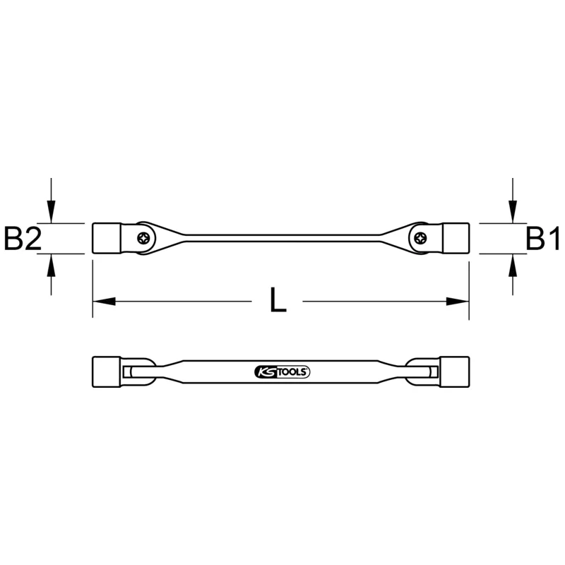 KS Tools - 5170300 - CLASSIC Double Jointed Wrench, 6x7 mm