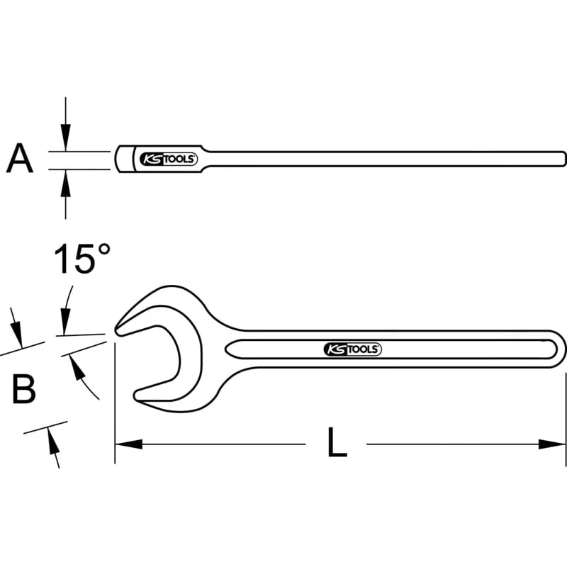 KS Tools - 5170532 - Single Open-Ended Impact Spanner, 32mm