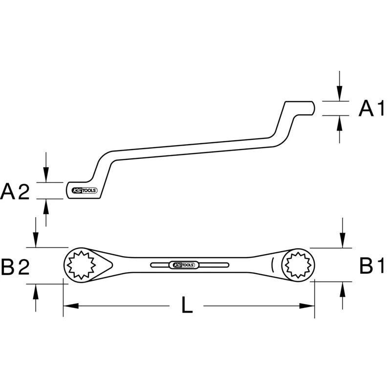 KS Tools - 5170889 - Ring Spanner Offset, 11/16x3/4 inch
