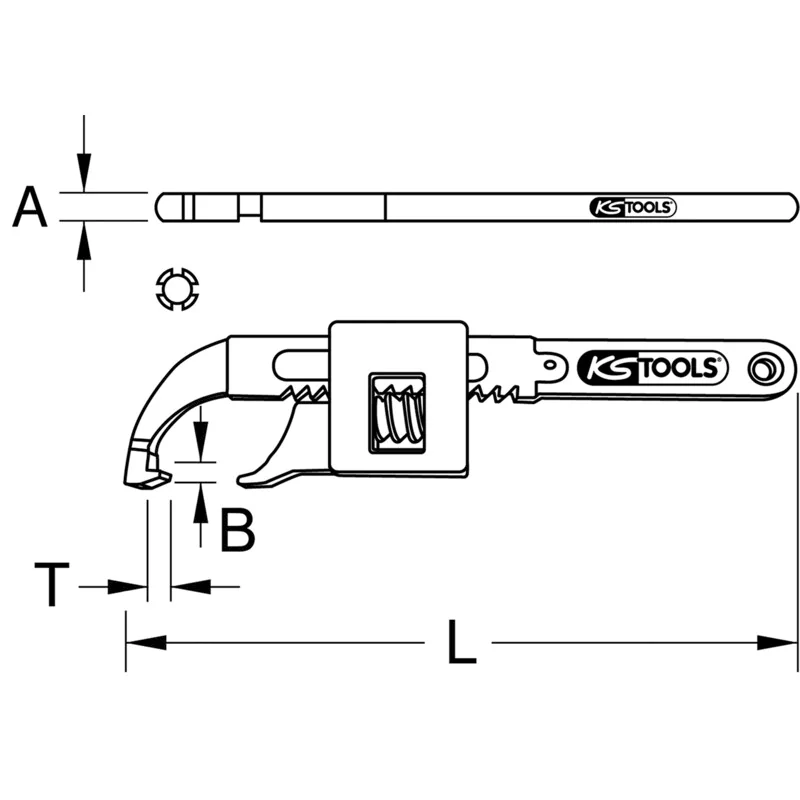 KS Tools - 5171398 - CLASSIC Hook Wrench With Nose, 20-100mm