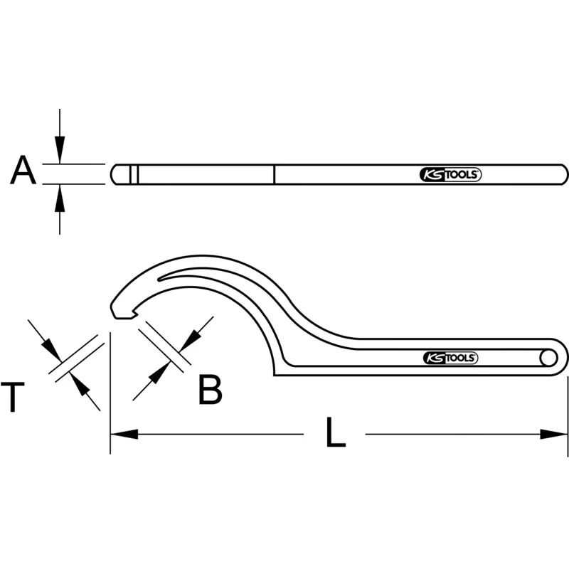 KS Tools - 5171480 - Fixed Hook Wrench With Pin, 58-62 mm
