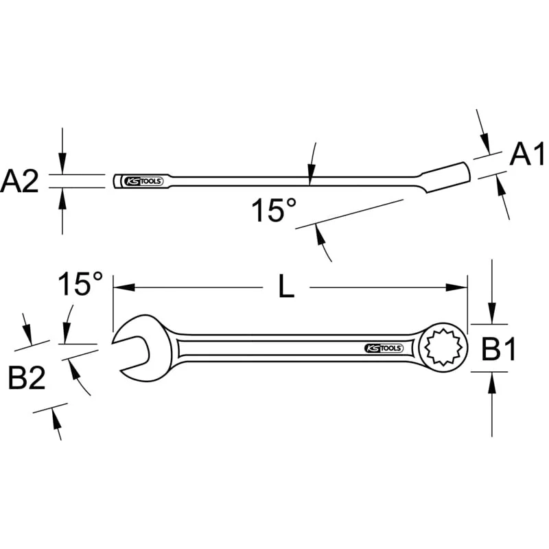 KS Tools - 5171512 - XL Combination Spanner, Angled, 12 mm