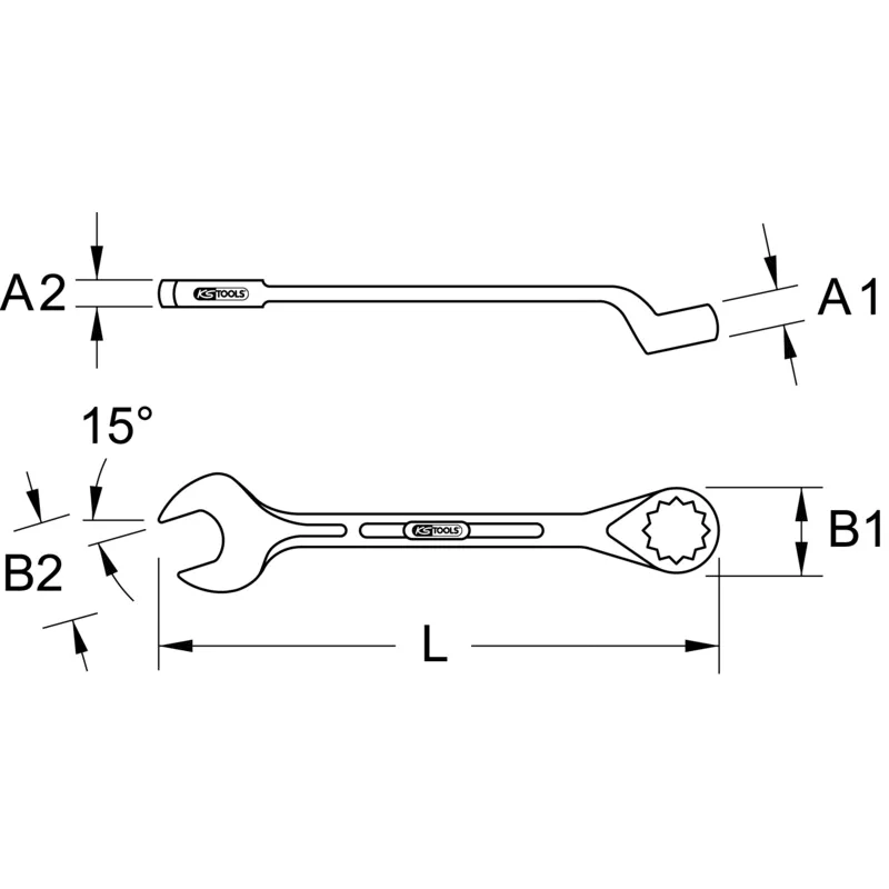 KS Tools - 5171630 - Combination Spanner, Cranked, 30mm