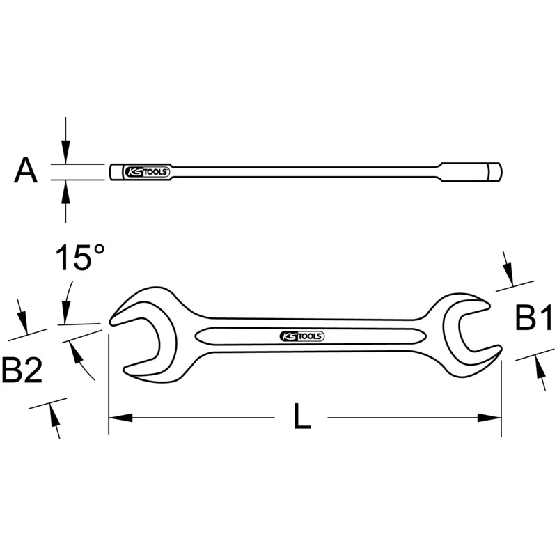 KS Tools - 5172430 - HD Open End Spanner, 30x36mm