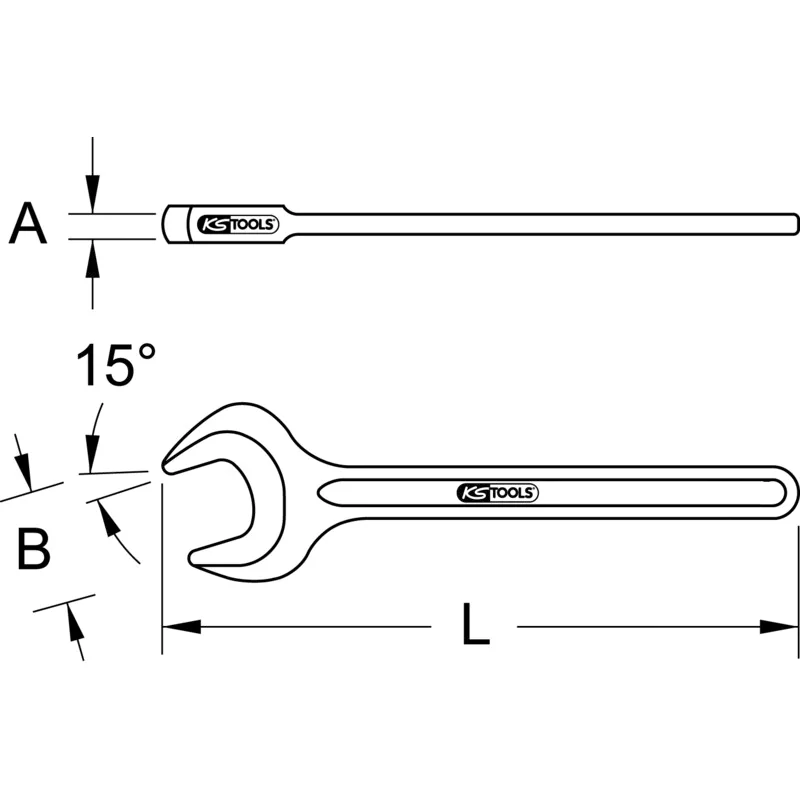 KS Tools - 5172605 - HD Single Open End Jaw Wrench, 105mm