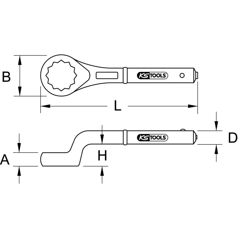KS Tools - 5179143 - Single Ring Ended Spanner, Offset, 3.3/4 Inch