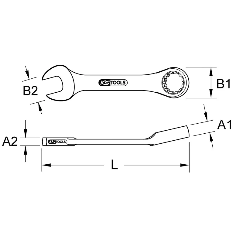 KS Tools - 5180010 - CHROME+ Mini-Combination Spanner, 10mm