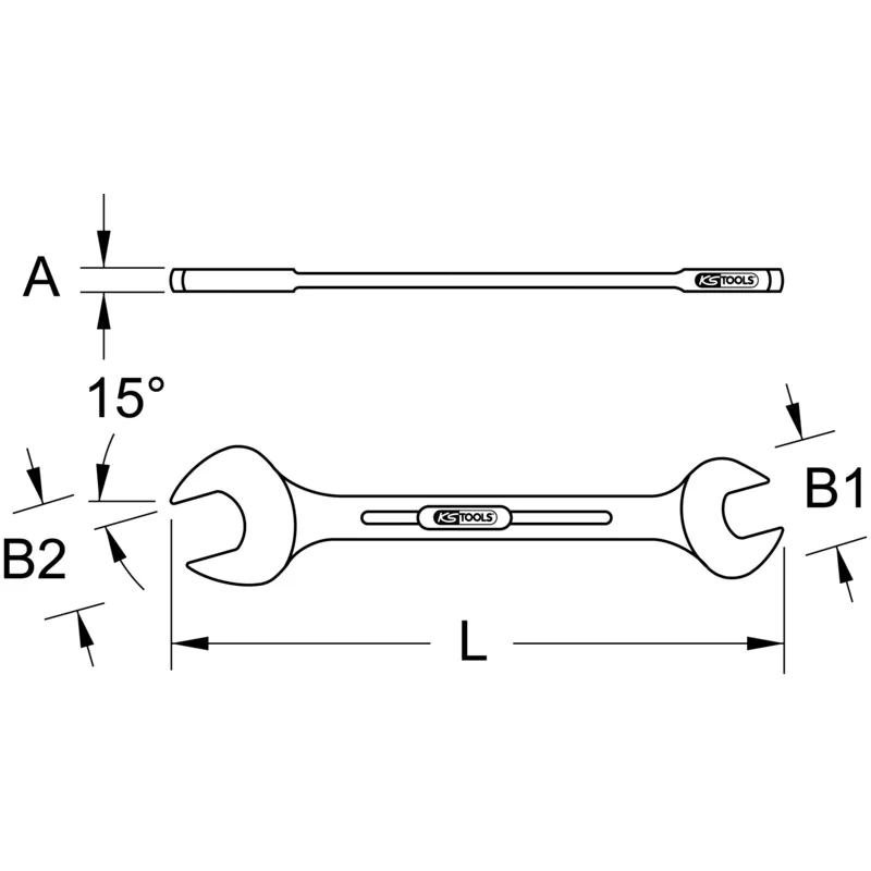 KS Tools - 5180716 - CHROME+ Open End Spanner, 24x27mm
