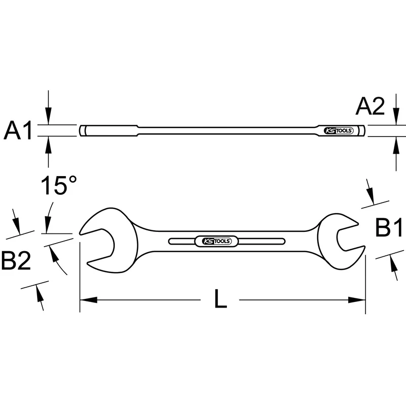 KS Tools - 5180719 - CHROME+ Open End Spanner, 16x18mm