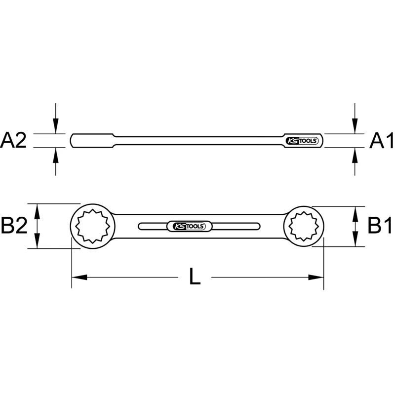 KS Tools - 5180821 - CHROMEplus® Double-Ended Ring Spanner, Extra Long, 8x10mm